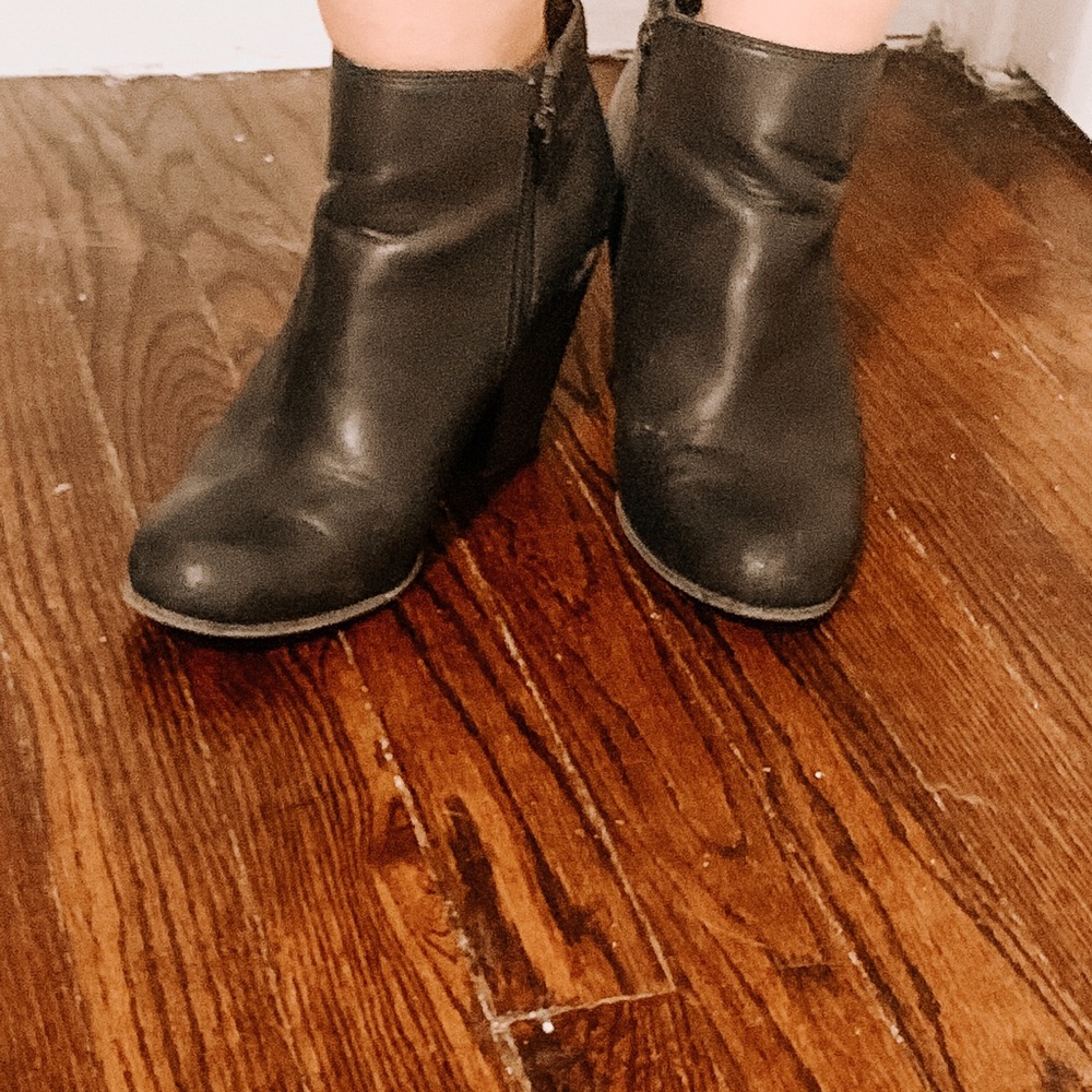 Black bootie heels